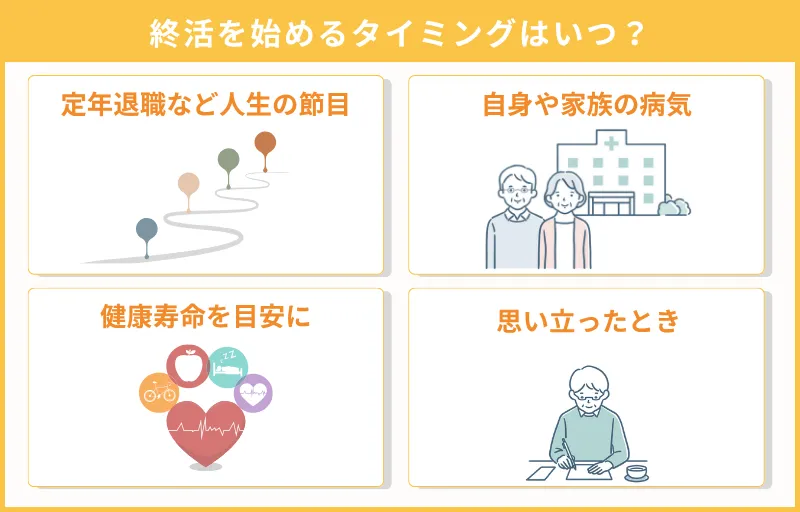 終活の身辺整理はどのタイミングで始めればいい?