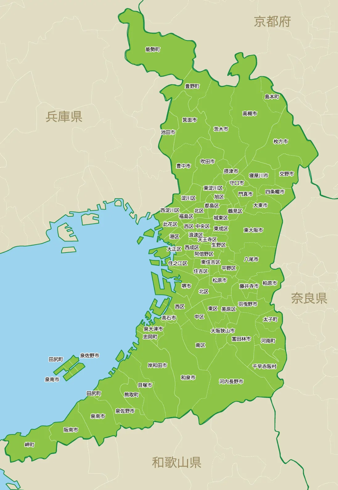 大阪で相談可能なエリアマップ